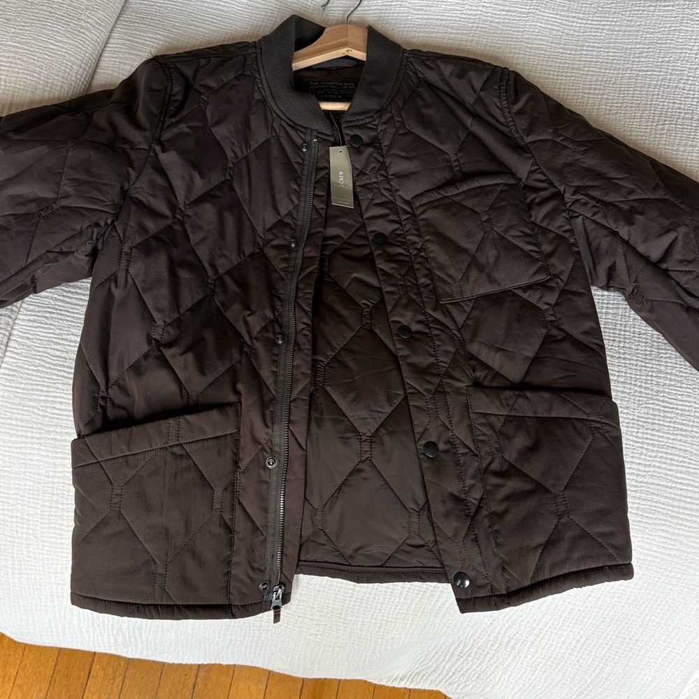 NWT J. Crew Men's Quilted Brown Jacket